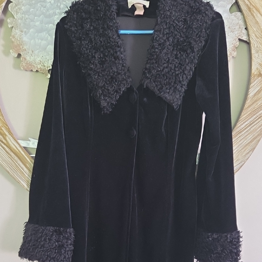 VTG Black Velvet Teddy Jacket